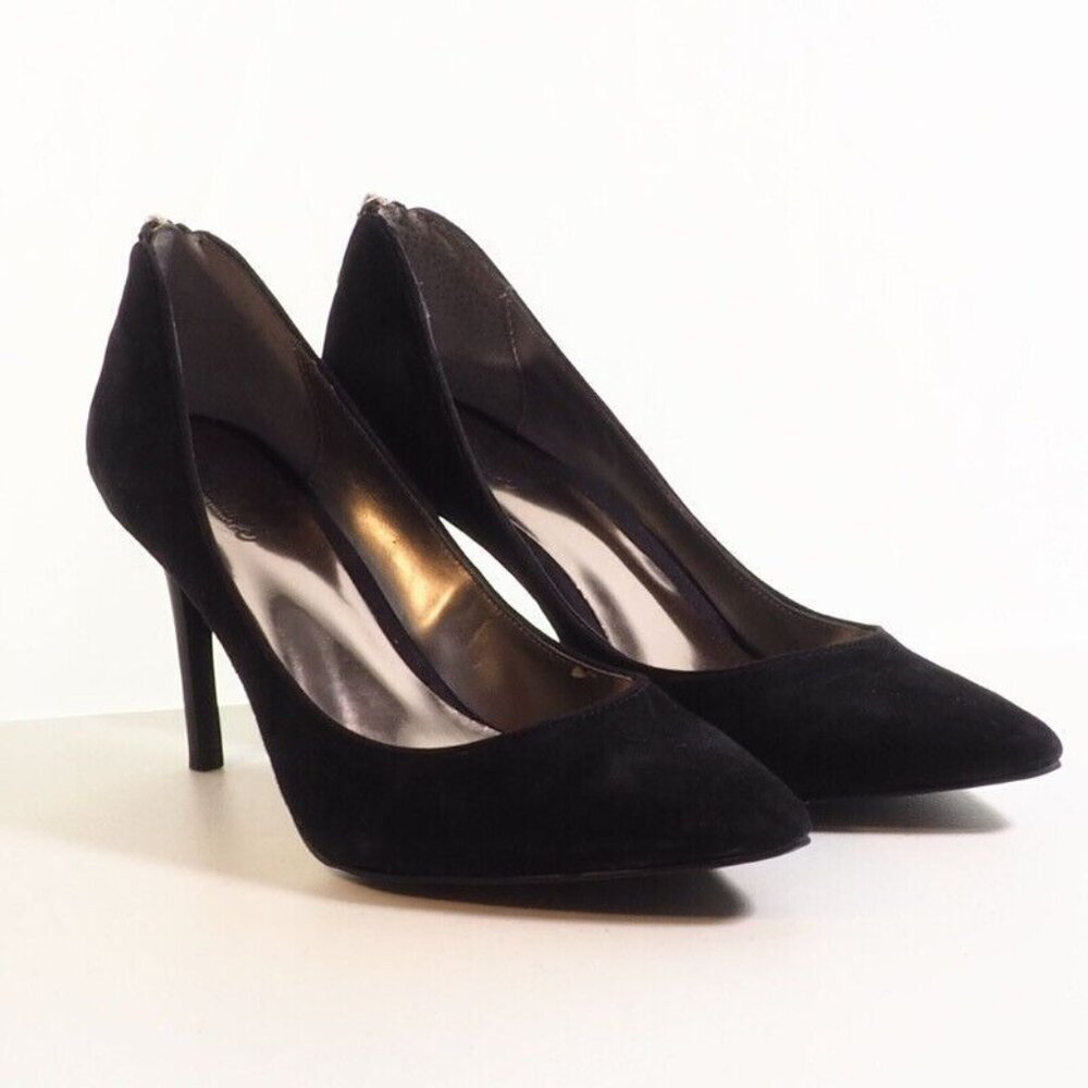 Carlos Santana Darling Pump Shoe Size 8.5 M Black Suede Back Zip Stiletto Heel - Picture 2 of 10
